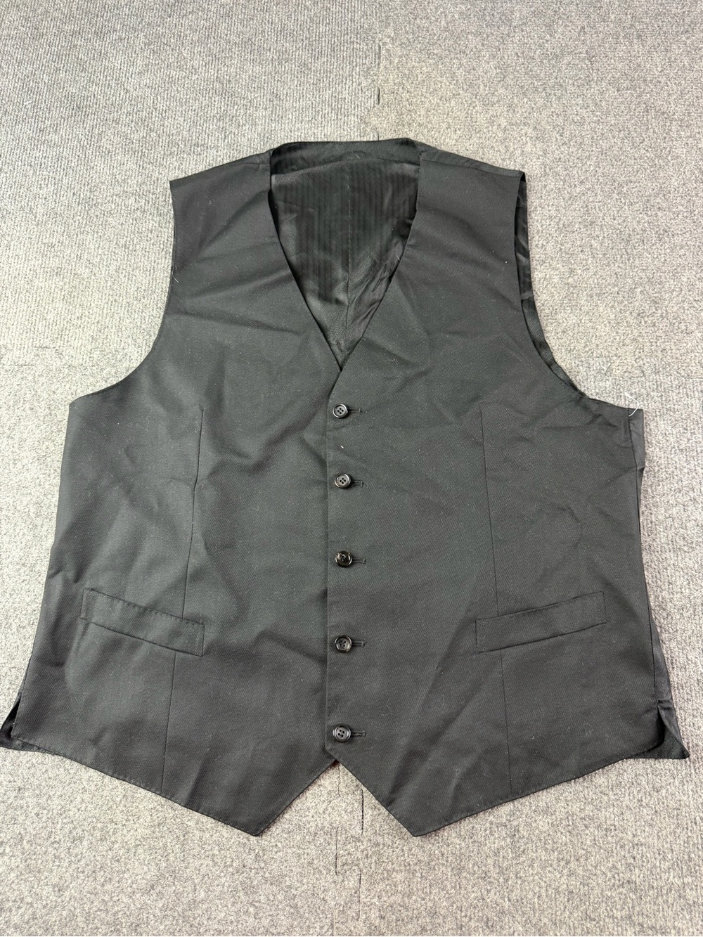 Canali Su Misura Men Made In Italy 100% Wool Waistcoat Vest Size 54(44 US) Black